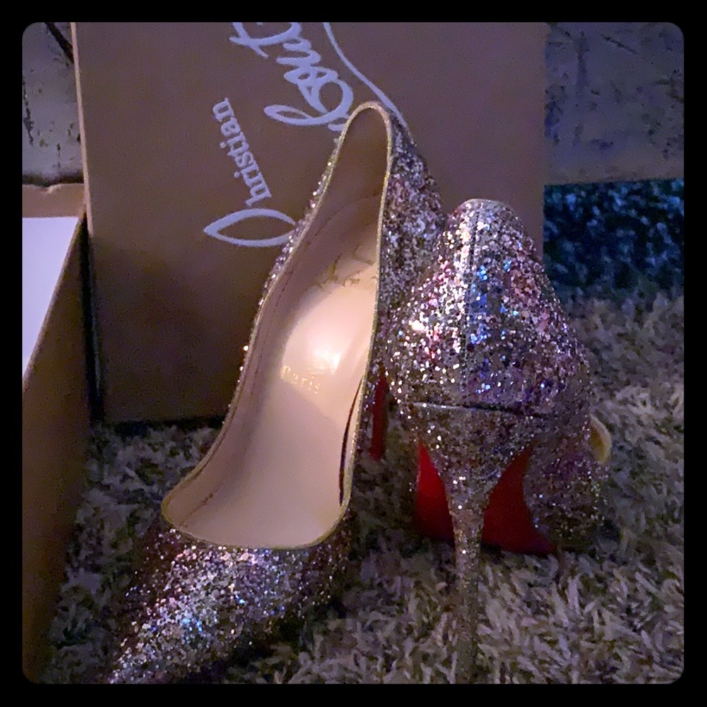 Christian Louboutin glitter shoes